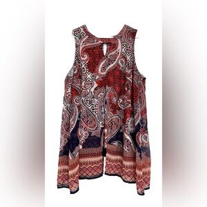 Roz & Ali paisley tank blouse-large like new